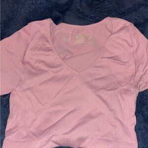 Primark Pink Fitted Ribbed Crop Top